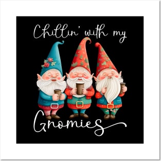 Chillin With My Gnomies Funny Coffee & Gnome Lovers Floral Easter Posters and Art
